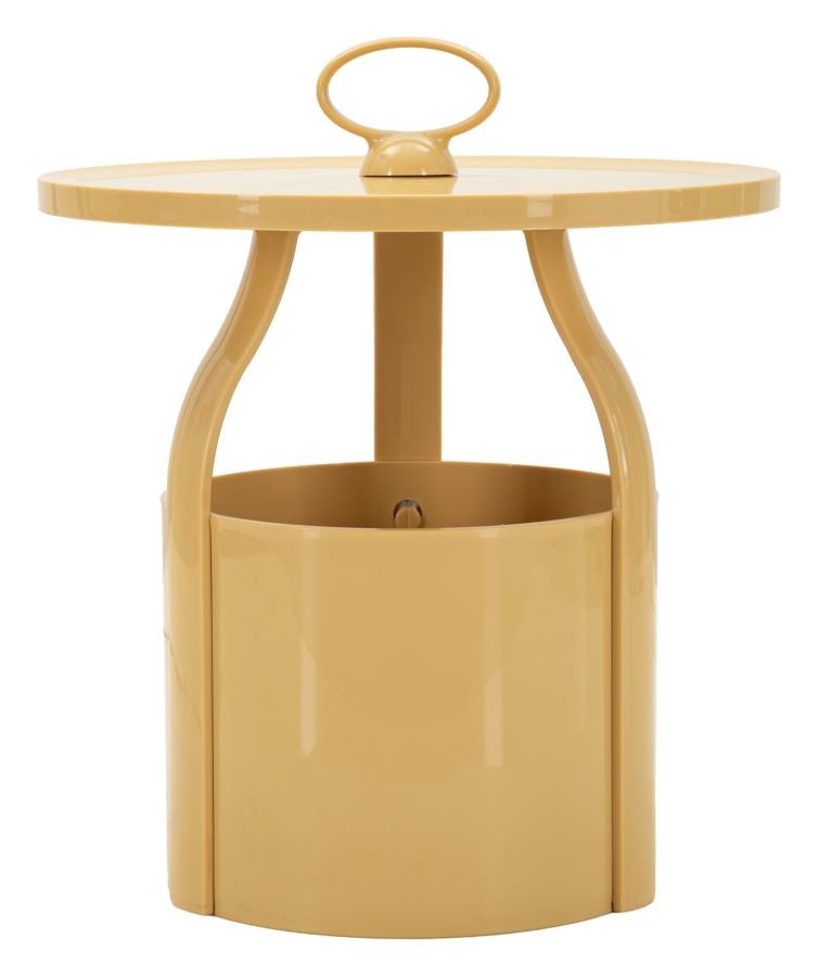 Stolik gazetowy Iris Cream z polipropylenu Ø 44x43 cm – Elegancki stolik boczny o minimalistycznym designie – Kolekcja Iris