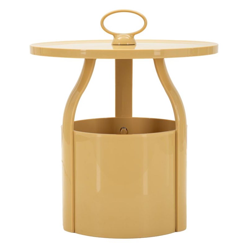 Stolik gazetowy Iris Cream z polipropylenu Ø 44x43 cm – Elegancki stolik boczny o minimalistycznym designie – Kolekcja Iris