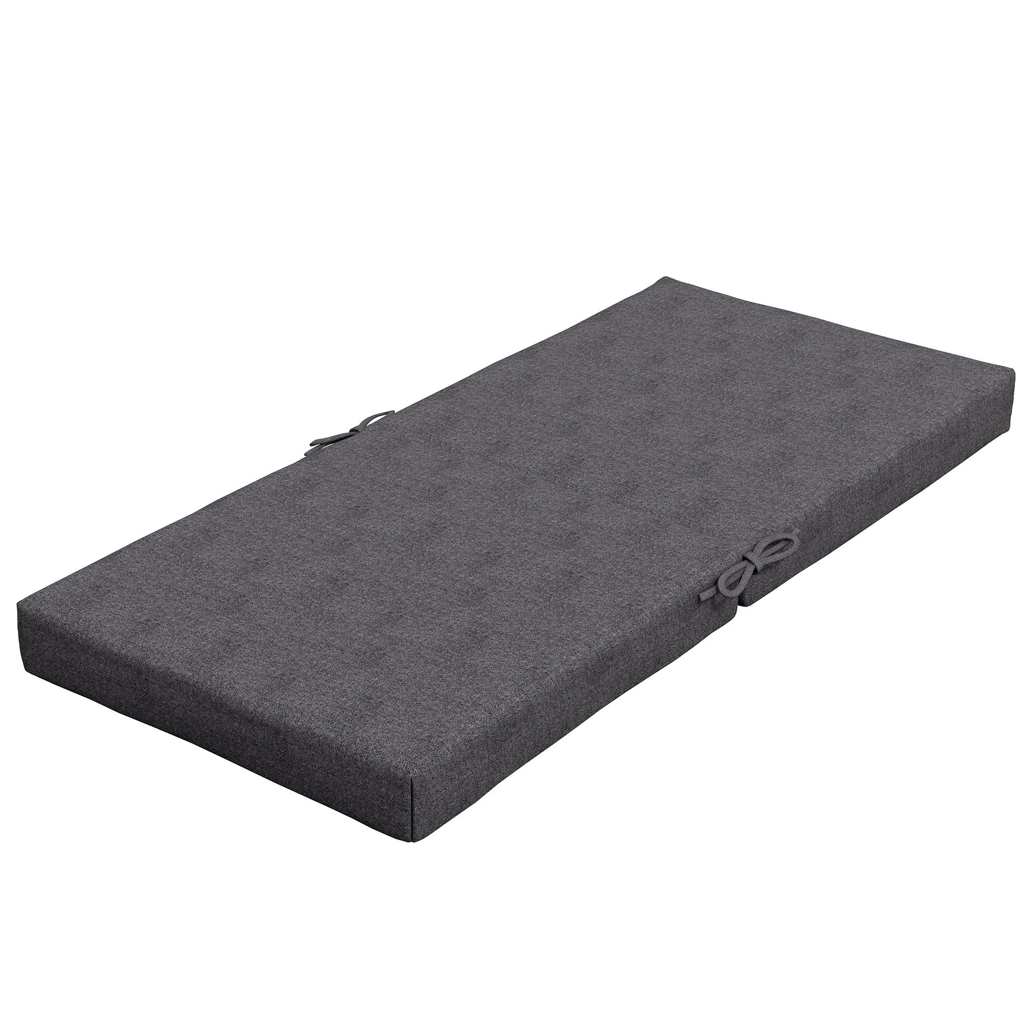 Zestaw 2 poduszek na krzesła ogrodowe z wiązaniami, grubość wypełnienia 8 cm, 112 dł. x 51 szer. cm, kolor ciemnoszary