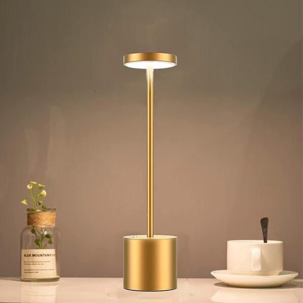Bezprzewodowa lampa stołowa, wbudowana bateria 6000 mAh z 2 trybami oświetlenia, kolor złoty