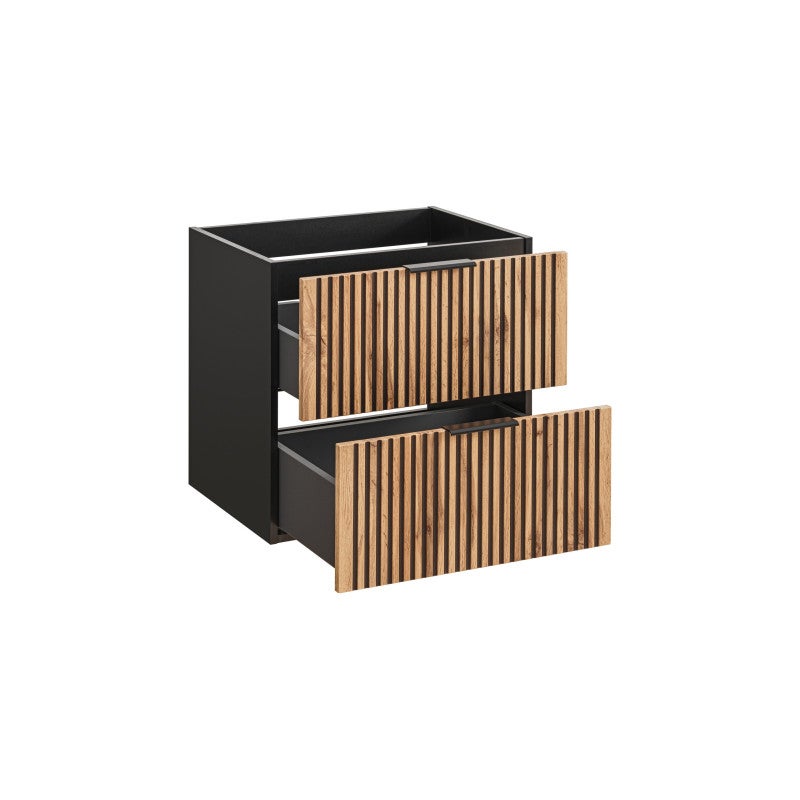 Szafka pod umywalkę XILO BLACK WOTAN 82 60cm czarna/dąb