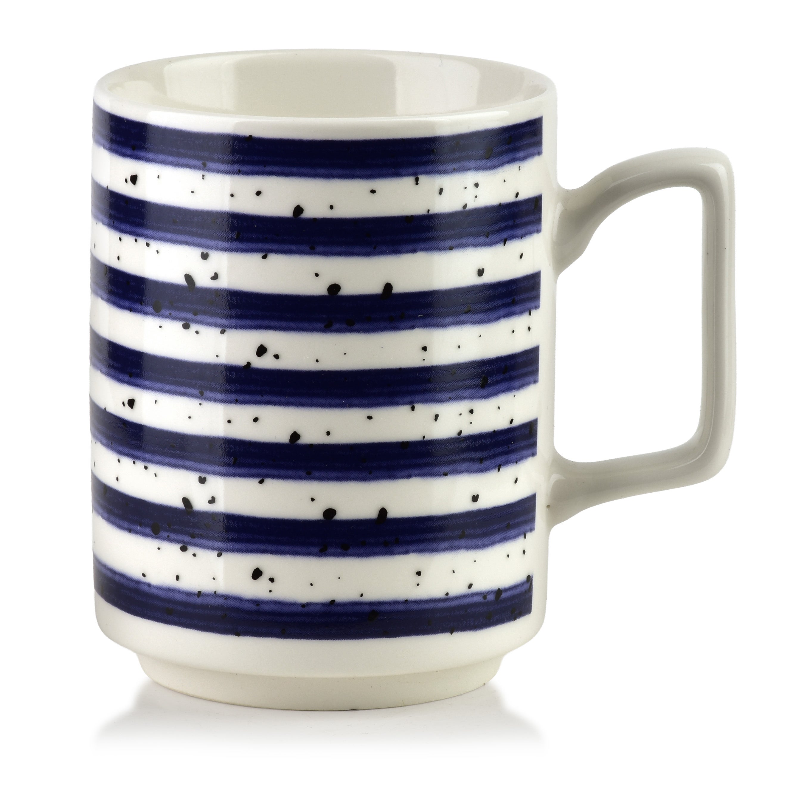 kubek porcelanowy Affekdesign Mojra 8x11x10cm niebieskie paski 1 szt
