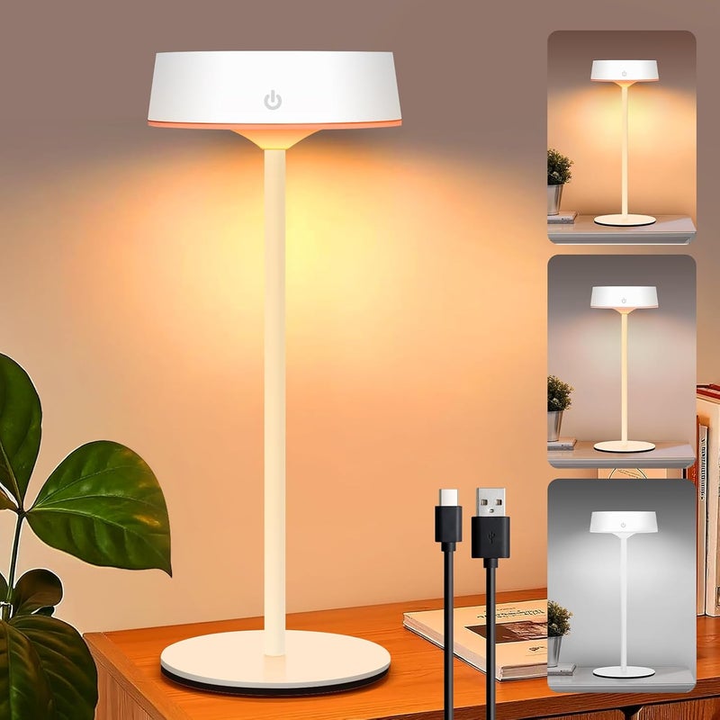 Bezprzewodowa lampa stołowa LED, solarna zewnętrzna z dotykowym włącznikiem, ładowana przez USB, 3 temperatury barwowe, regulowana intensywność w Con