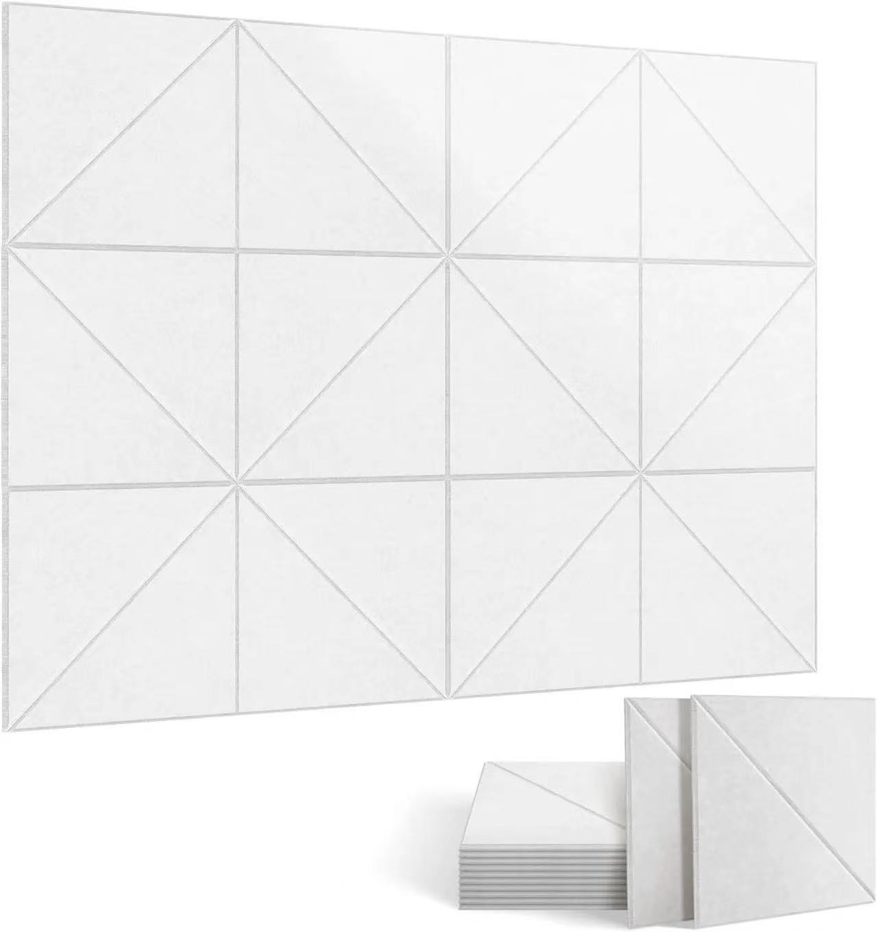 12 paneli akustycznych 30x30x1 cm, białych, samoprzylepnych.
