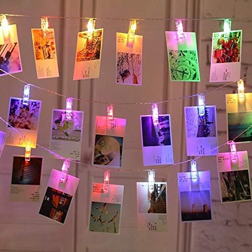 Przypinane lampki LED do wieszania zdjęć, notatek, kartek, notatek i innych rzeczy (80 kolorowych diod LED zasilanych przez USB)