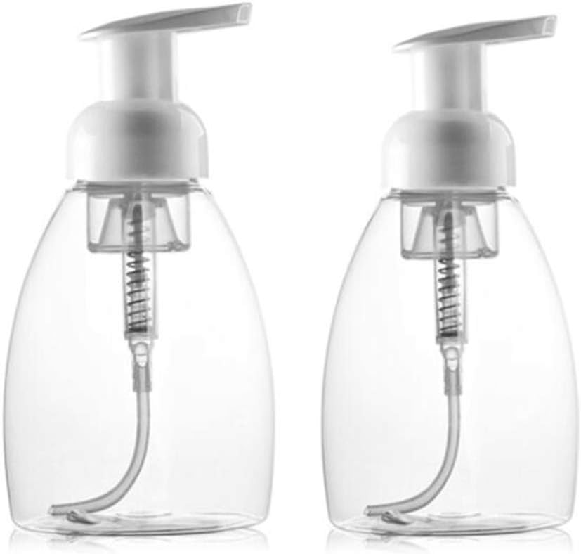 Zestaw 2 pustych butelek z pompką do mydła w piance, transparentnych, 300 ml