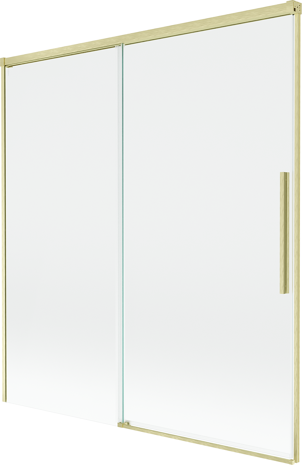 Mexen Rox parawan nawannowy 2-skrzydłowy rozsuwany 150 x 150 cm, transparent, złoty szczotkowany - 8C9-150-001-55-00
