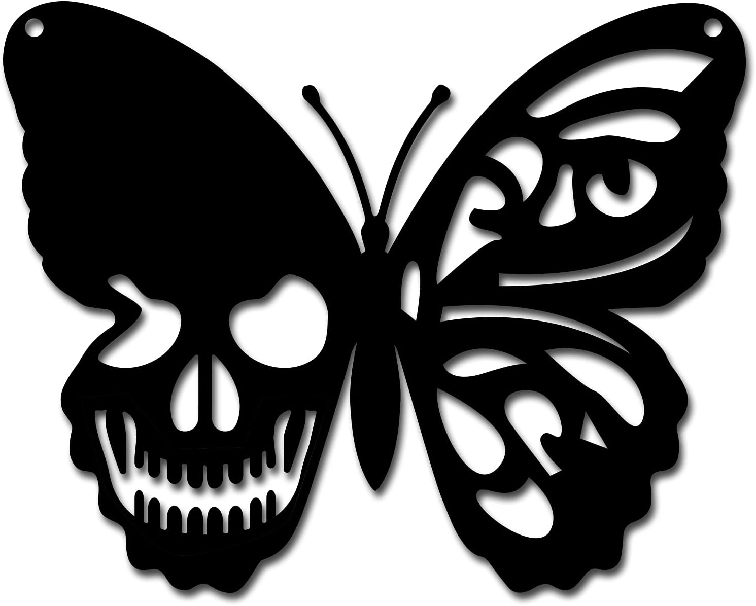 Metalowa sztuka ścienna Dekoracja motyl czaszka Wisząca dekoracja ścienna Tablice Ornamenty Żelazna sztuka ścienna Rzeźba Znak do wnętrz na zewnątrz D