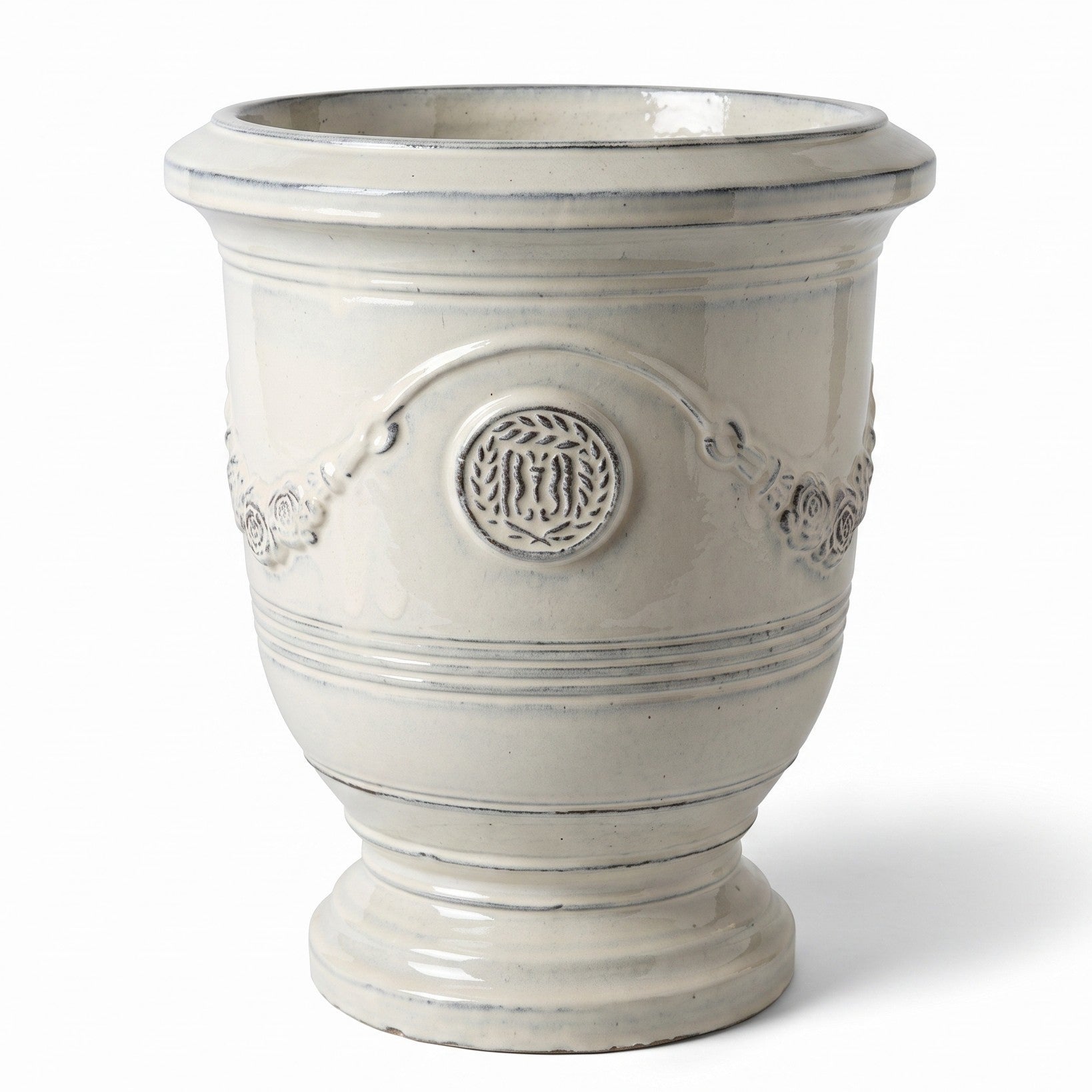 Donica ceramiczna Provencelia RICHELIEU Kremowy, sred.46 x H56 cm, mrozoodporna, rękodzieło, szkliwiona