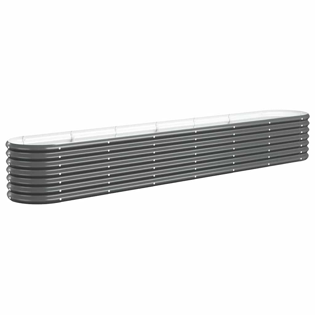 Donica Ogrodowa Metalowa Podwyższona Owalna Antracytowa Ocynkowana