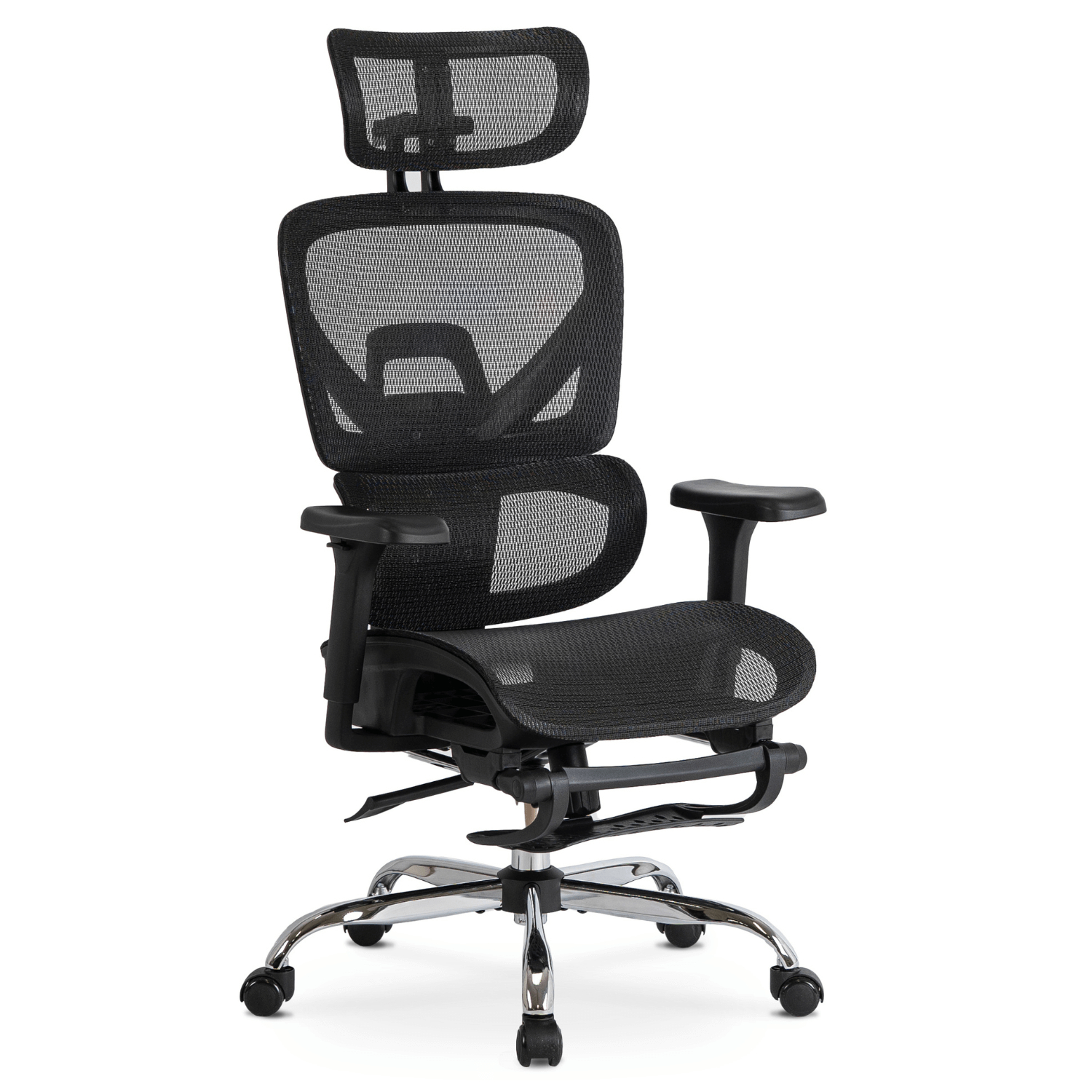 Fotel Biurowy Obrotowy Ergonomiczny Krzesło Do Biurka Czarny KAIR