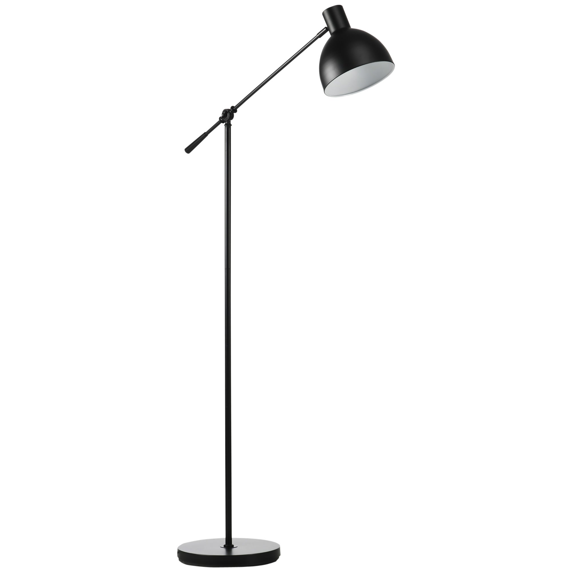 Lampa podłogowa w stylu industrialnym, regulowana wysokość, włącznik podłogowy; 30 cm x 30 cm x 131 cm, czarna