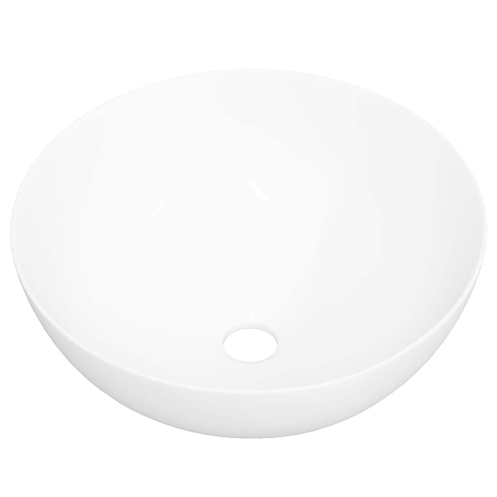 Umywalka Nablatowa Ceramiczna Okrągła Biała do Łazienki 36 cm