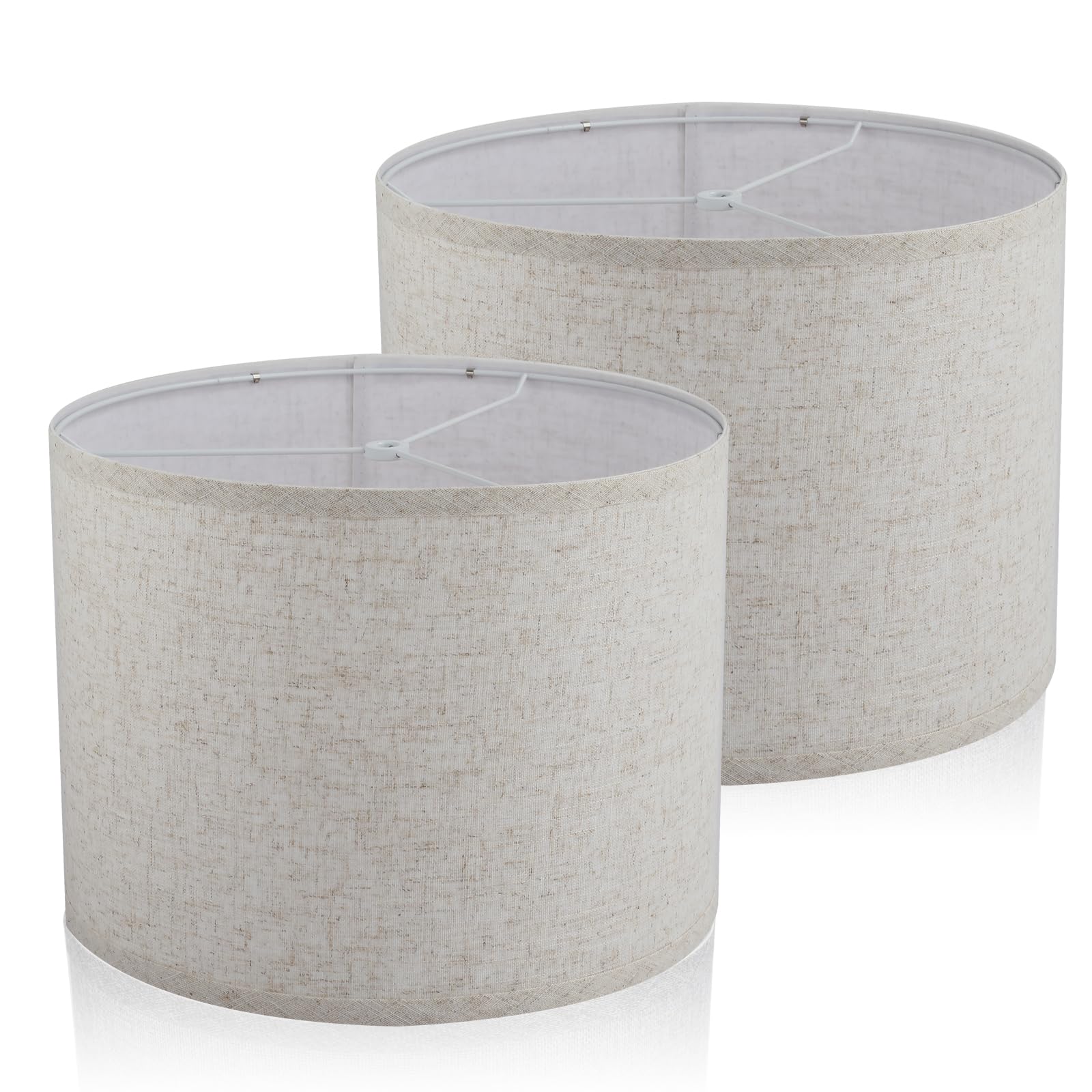 2 abażury, abażur bębnowy 29 mm u góry x 32 mm u dołu x 24,5 mm wysokości, ręcznie robiony nowoczesny abażur zastępczy, wymagany montaż