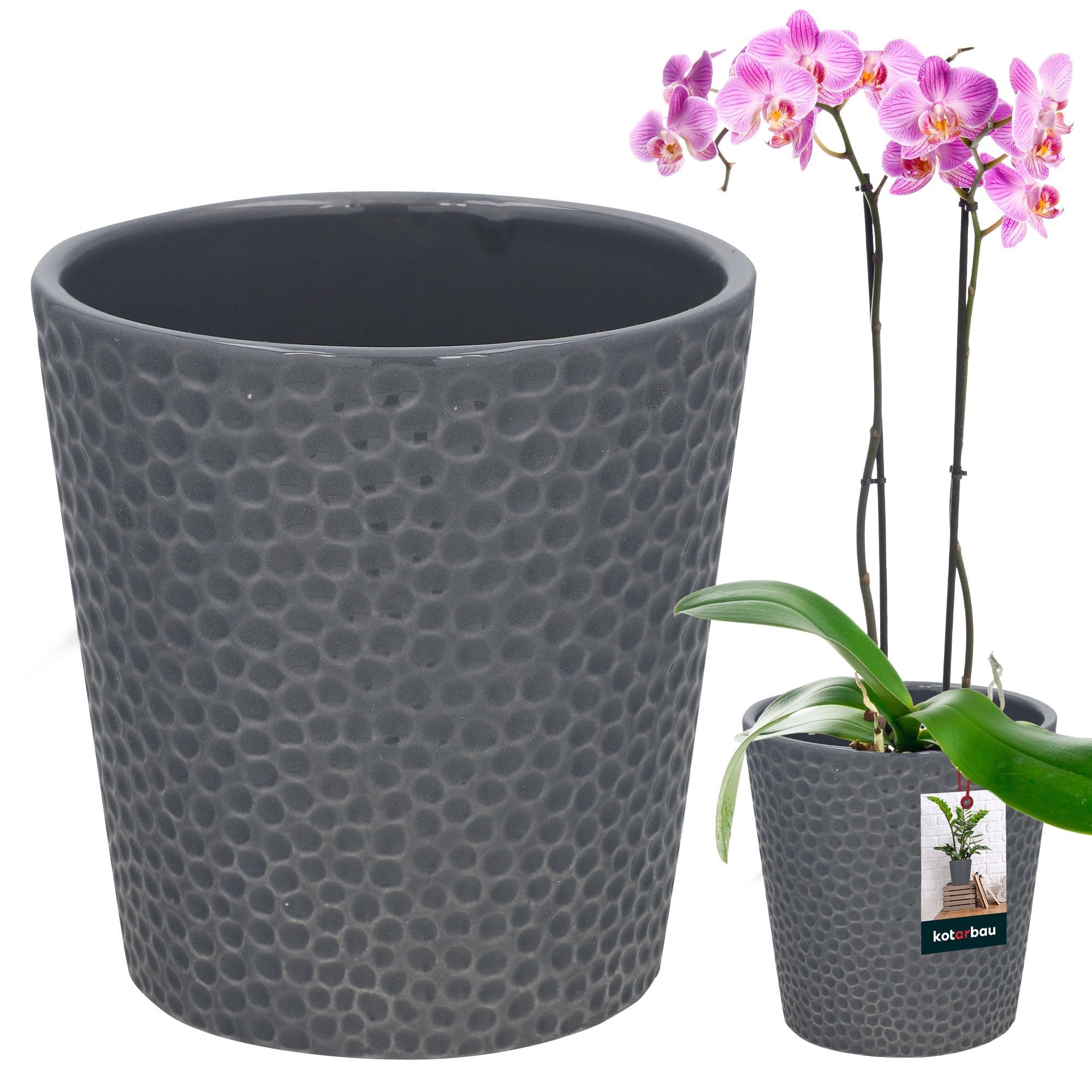 Doniczka donica osłonka turkus ceramiczna na kwiaty rośliny storczyki 11 cm - KOTARBAU