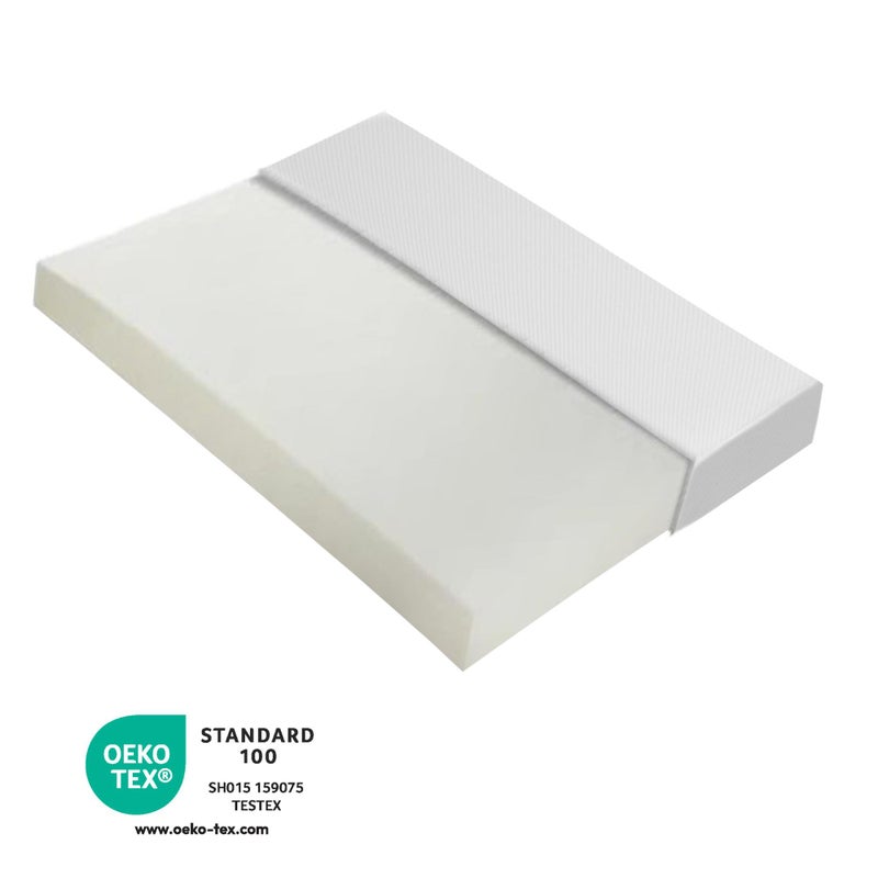 Materac 140 x 200 cm, pianka o grubości 16 cm - gąbka H3 - certyfikat Oeko-Tex - Biały