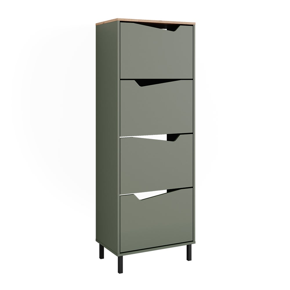Vicco Wózek na buty Marelle, Zielony/rzemieślniczy, 60 x 167.4 cm z 4 przegrodami