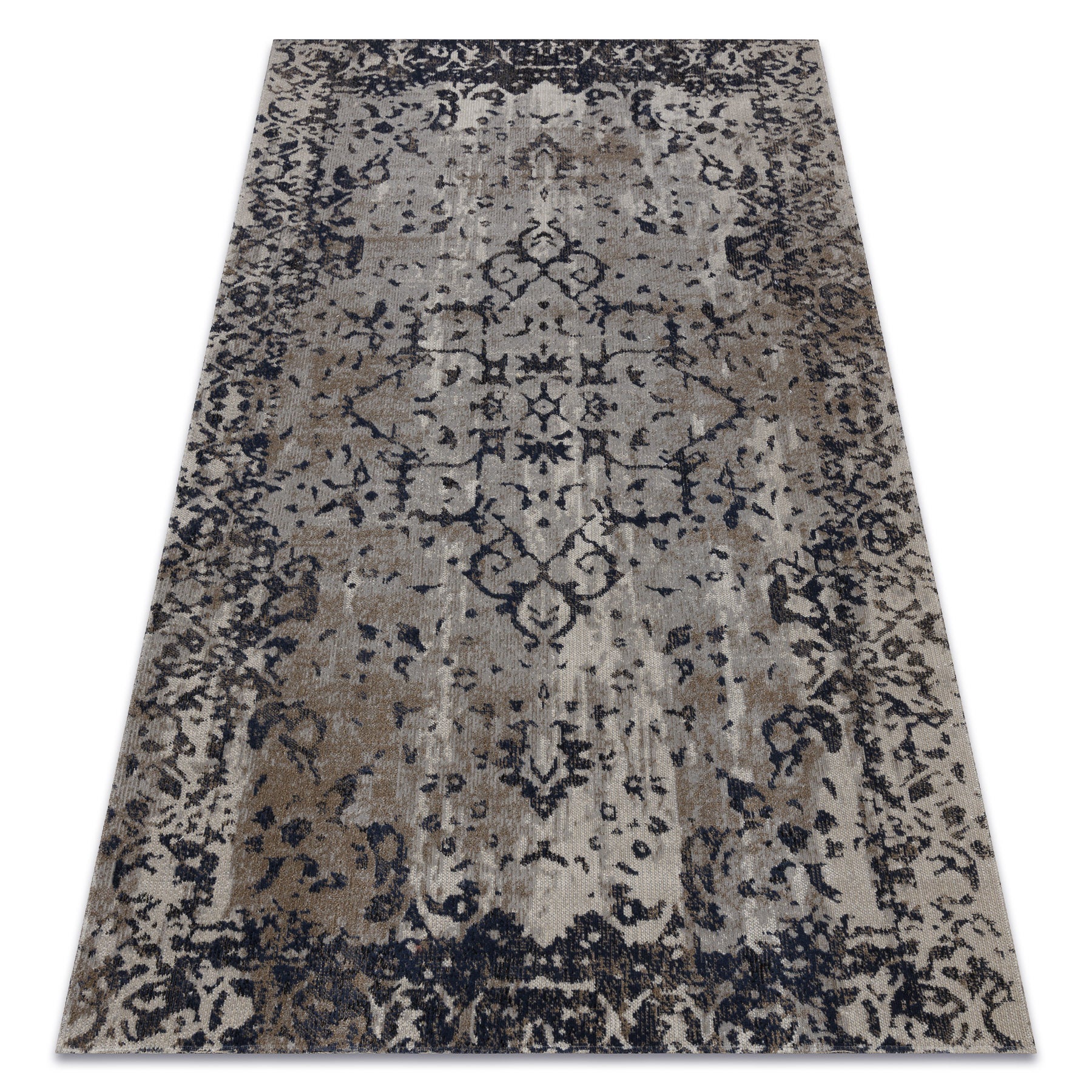 Dywan nowoczesny MUNDO E0681 ornament, ramka vintage outdoor beż / czarny 140x190 cm