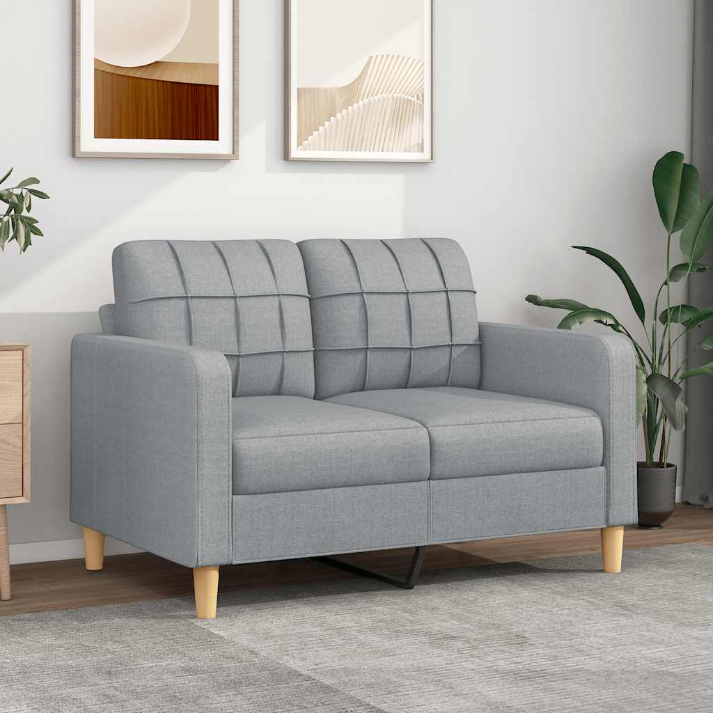 Sofa 2-osobowa, jasnoszara, 120 cm, tapicerowana tkaniną vidaXL