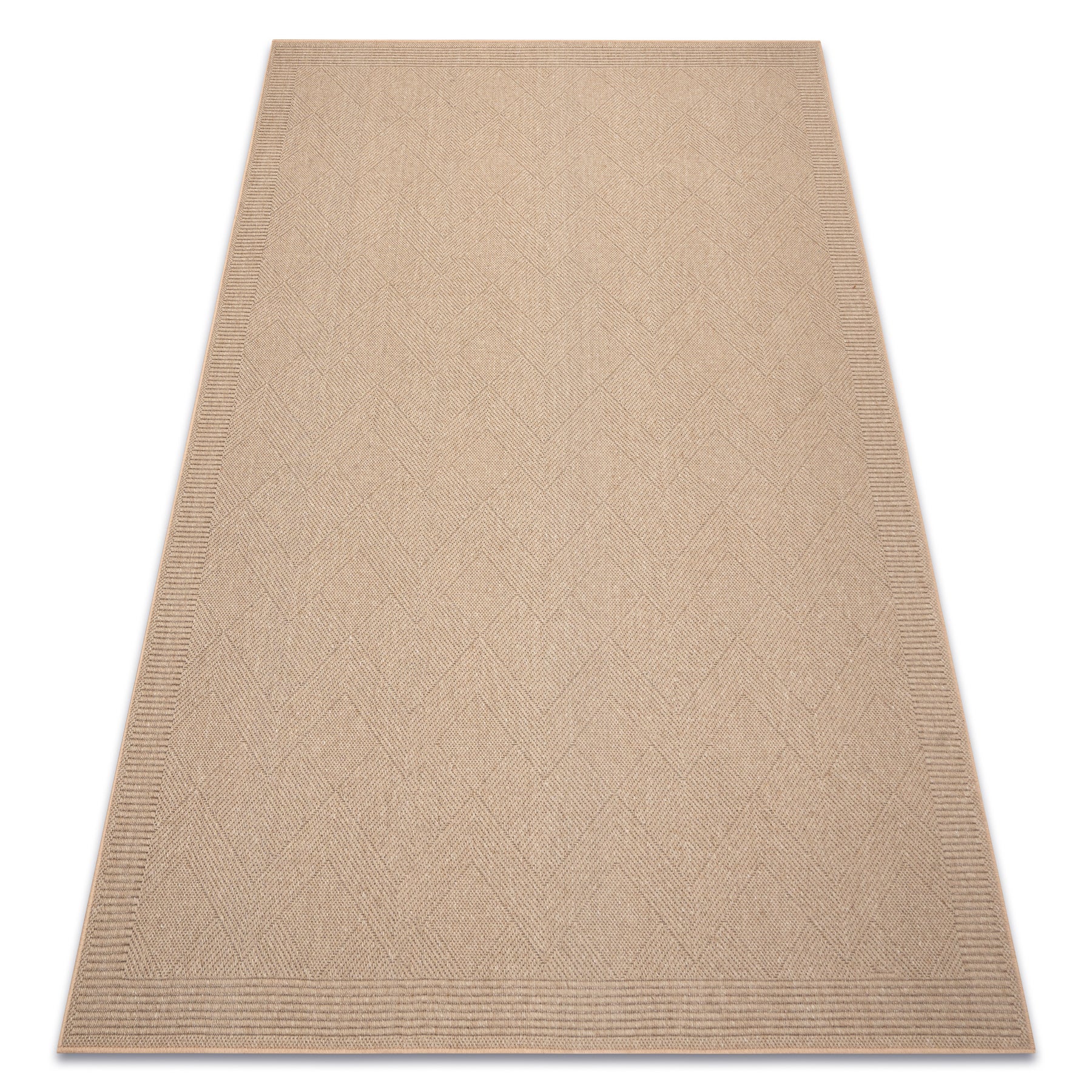 Dywan wełniany VILLA 7636/77800 Zygzak SIZAL, płaskotkany beż 80x150 cm