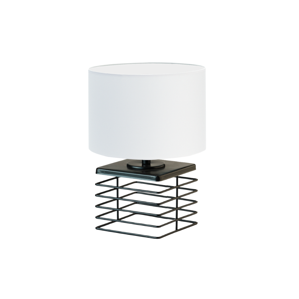 Lampka nocna na biurko lampa biurkowa druciana LED z abażurem walec LEVEL