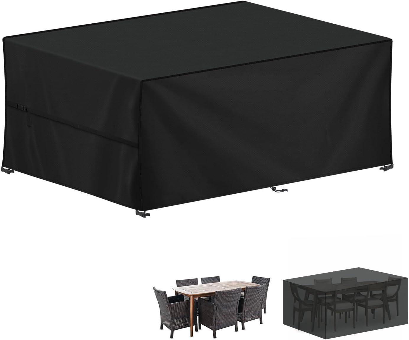 Pokrowiec na meble ogrodowe, pokrowiec na stół ogrodowy Oxford 420D, wodoodporny pokrowiec na stół do użytku na zewnątrz, 220x110x75 cm