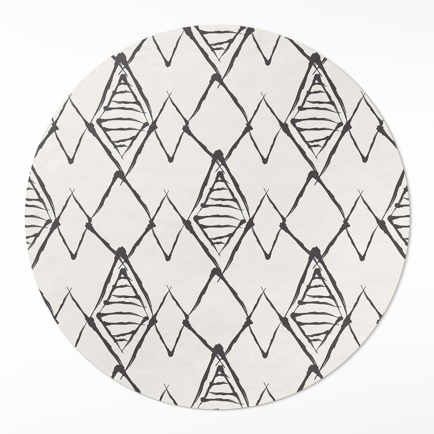 Dywan wzorzysty okrągły, górskie szczyty abstrakcyjny boho 110x110 cmArtPrintCave