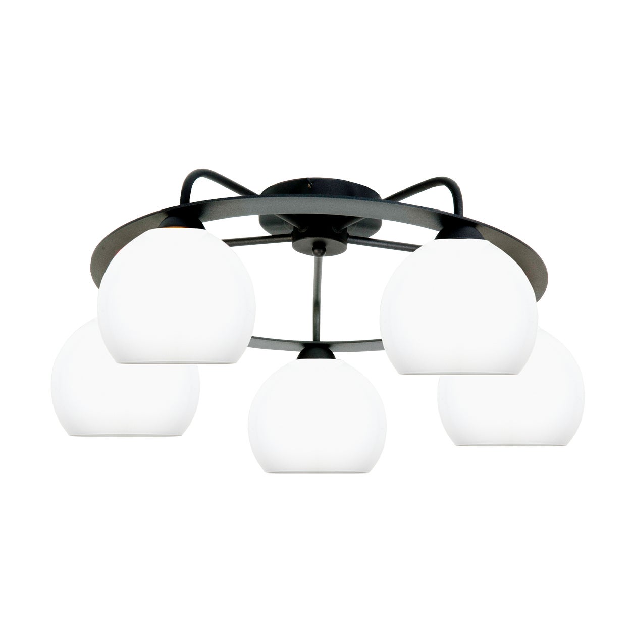 Lampa sufitowa czarna VIOLETTA okrągła 5xE27 białe kule IP20 industrialna loft Edylit