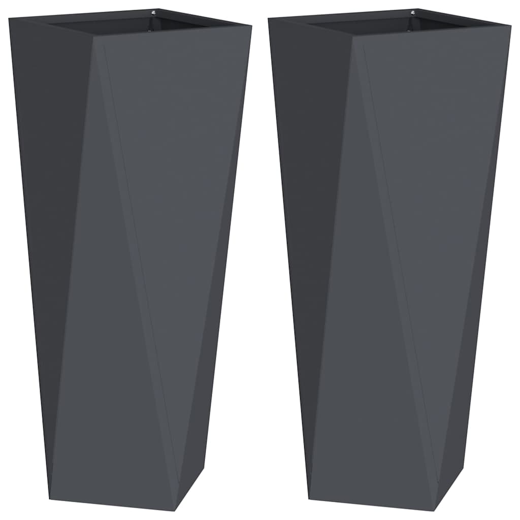 Donica 2 szt. Antracyt 30 x 30 x 75 cm Stal