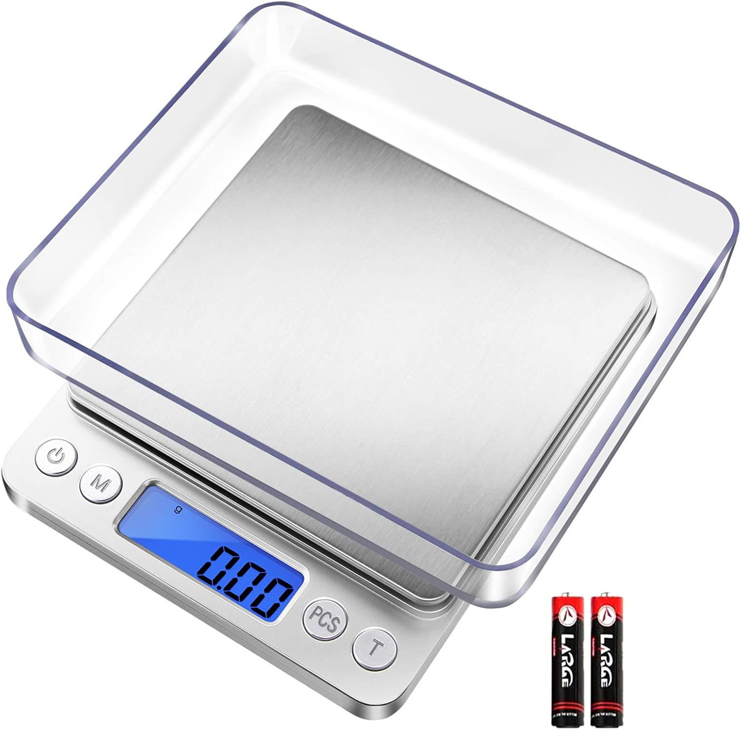 Waga precyzyjna 500 g/0,01 g (srebrna) Waga kuchenna precyzyjna 0,01 g z funkcją tarowania i liczenia, podświetlany wyświetlacz LCD