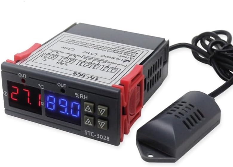Podwójny termostat LCD do pomiaru temperatury i wilgotności STC-3028 Termometr, higrometr, kontroler inkubatora 110 V-220 V