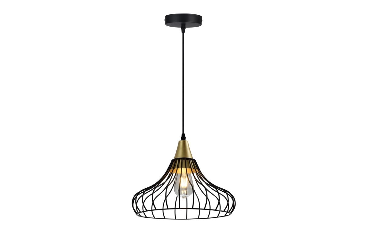 Oprawa sufitowa LOTTE, 2622, AC220-240V, 50/60Hz, 1*E27, IP20, śr. 33 cm, pojedyncza, czarno/złota - GTV LIGHTING