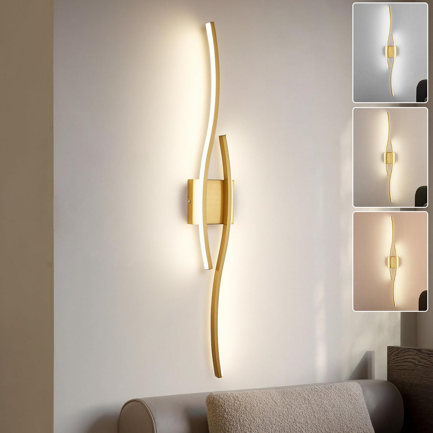 Lampa ścienna LED cm x cm nowoczesna zakrzywiona lampa ścienna wewnętrzna lampa nocna lampa sufitowa temperatura barwowa K K