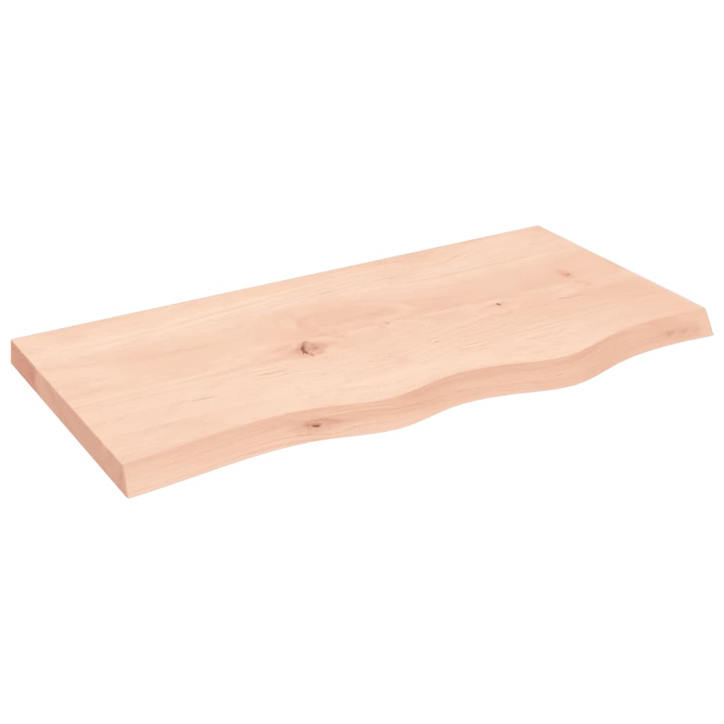 Blat Łazienkowy Surowy z Litego Drewna 80x40x(2-4) cm Brązowy