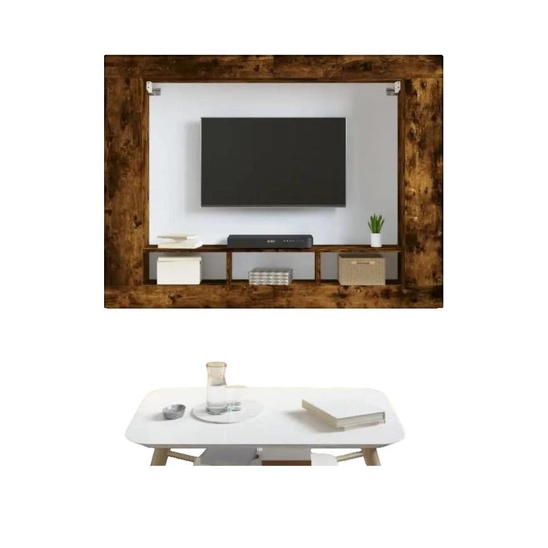 Mebel TV vidaXL z drewna inżynieryjnego Brązowy 152x22x113 cm nowoczesny design
