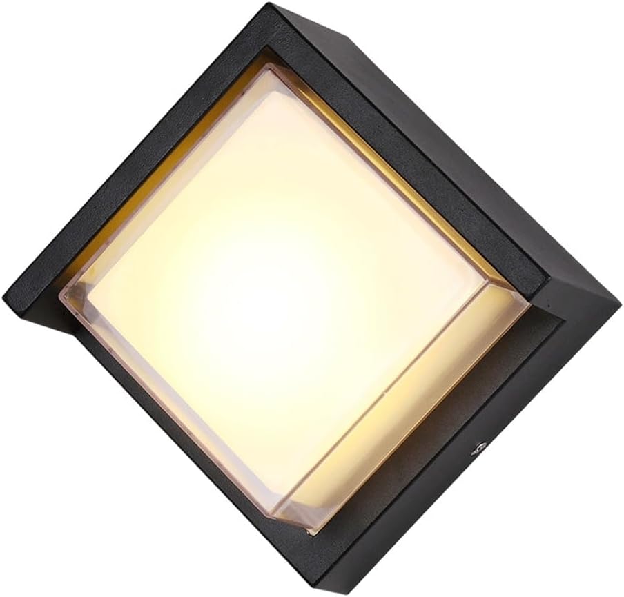 Kinkiet LED - 12W - Temperatura barwowa 3000K - Matowa czerń - Nowoczesny styl - Nadaje się na ganki i inne miejsca.