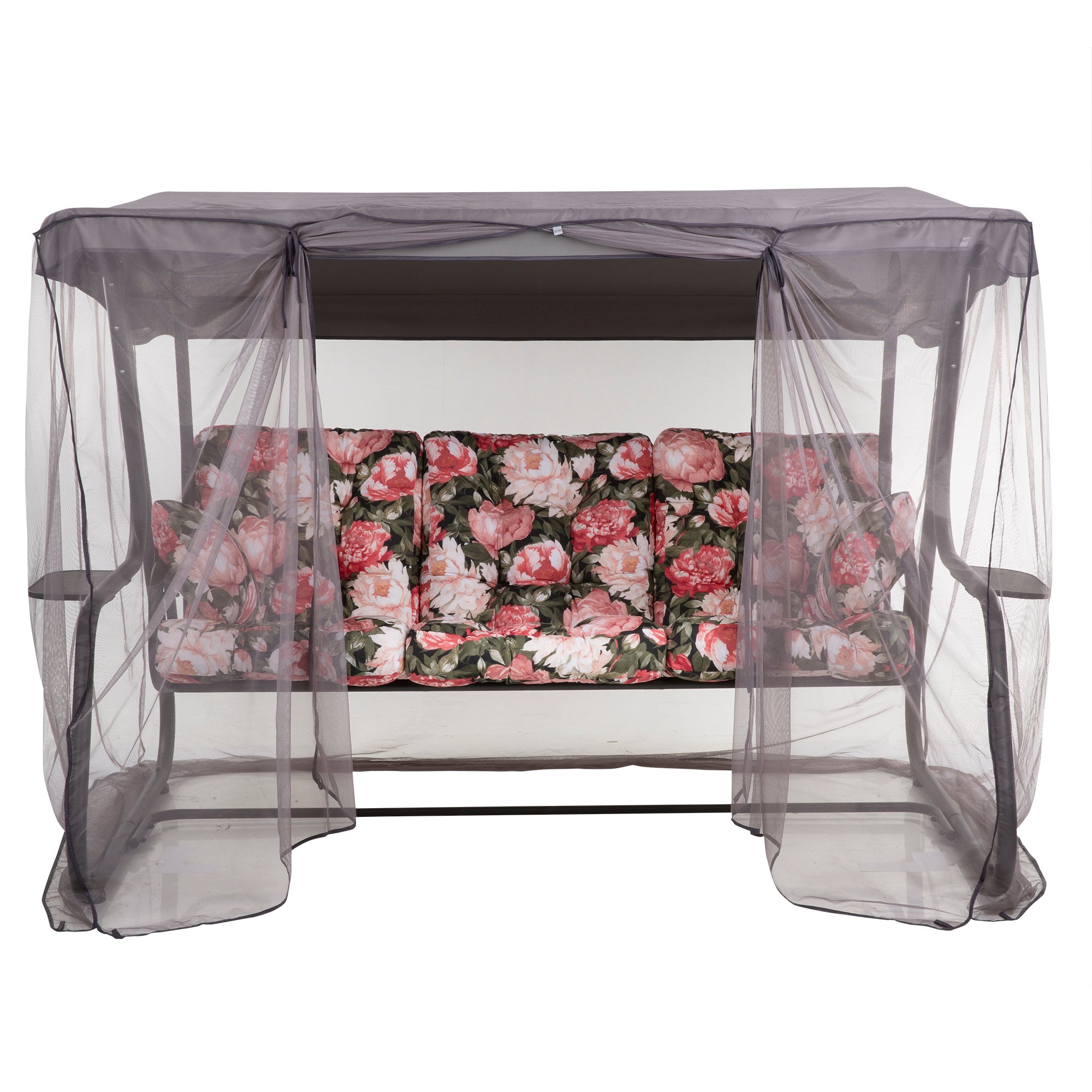 Huśtawka ogrodowa Celebes Plus Black Edition piwonie PATIO
