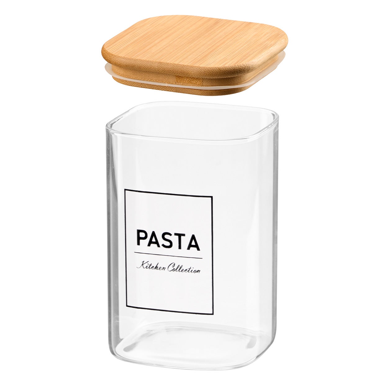 Pojemnik na makaron Vivalto szklany bambusowa pokrywka 1.2 l 1szt.