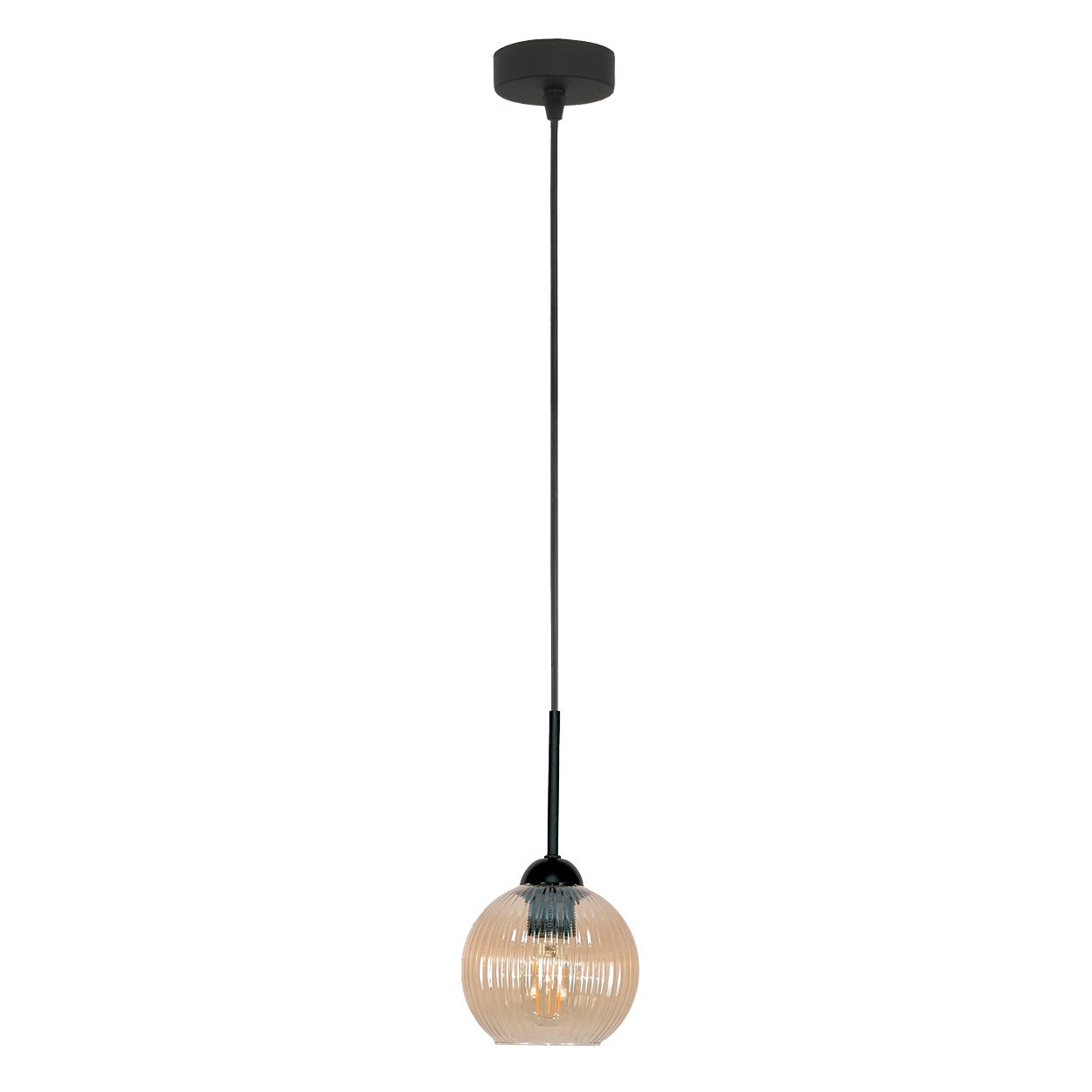 Lampa wisząca pojedyncza bursztynowa PION E27 do kuchni nowoczesna IP20 Edylit