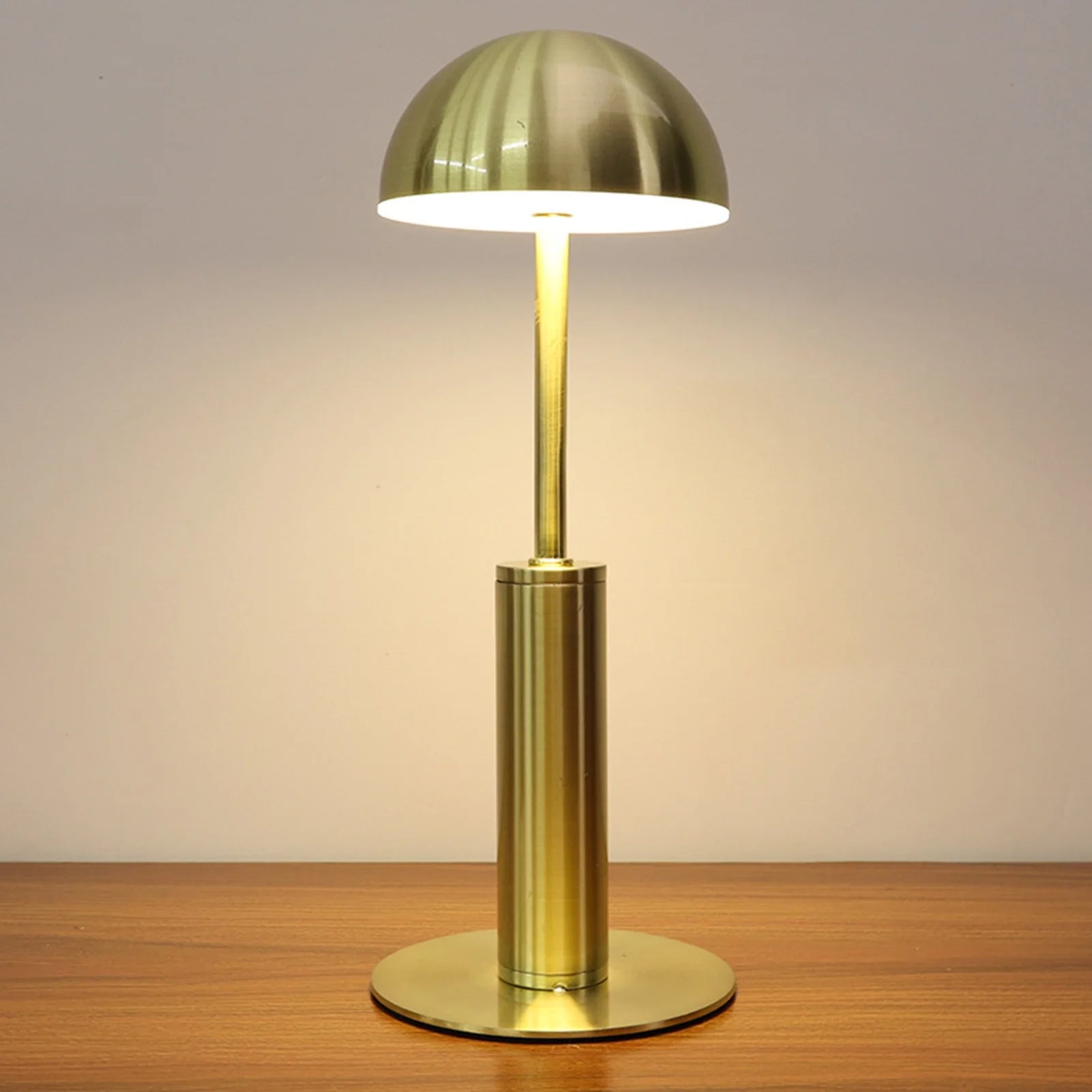 Retro lampa stołowa LED z czujnikiem dotykowym, lampka do czytania, lampki dekoracyjne w kształcie grzybów, 3 temperatury barwowe, żółta