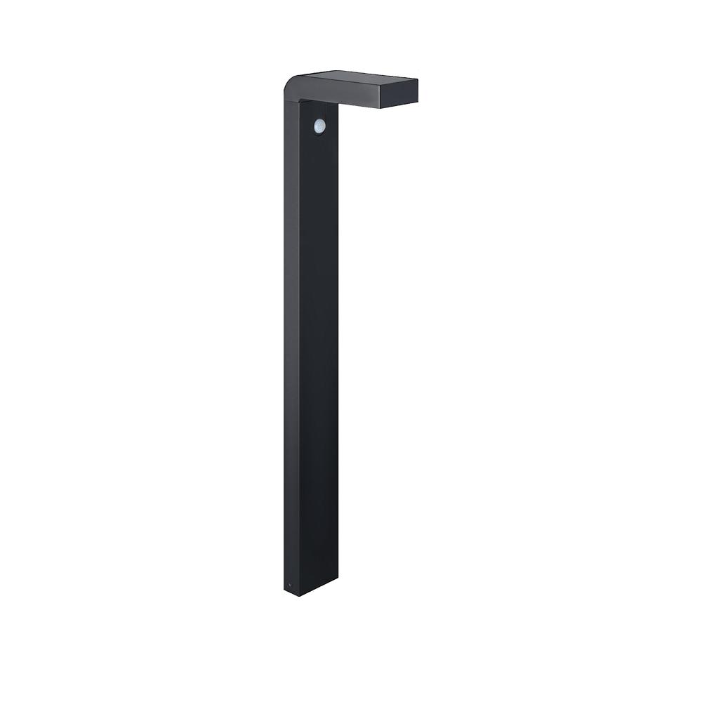 Lampa stojąca Eglo BARACCONI na zewnątrz czarna z panelem solarnym i czujnikiem ruchu