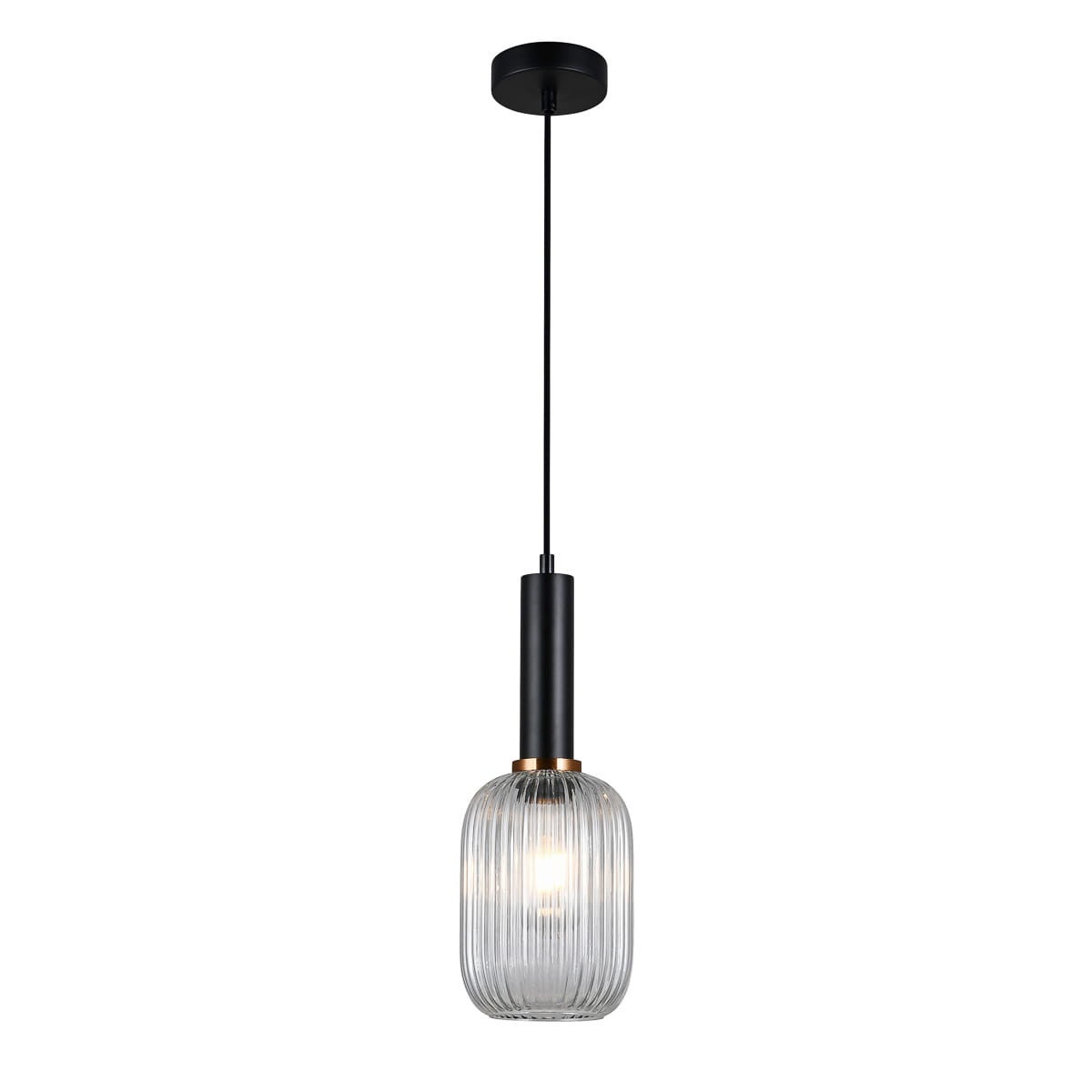 Lampa wisząca Antiola czarna 1xE27x40W szkło wym:113x15x15cm IP20 Italux