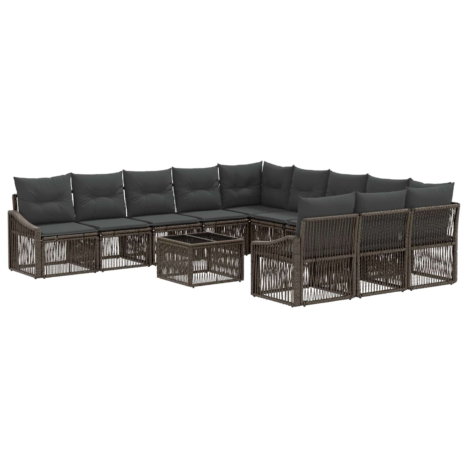 Zestaw Sof na Ogród 12 pcs Szary polirattan vidaXL