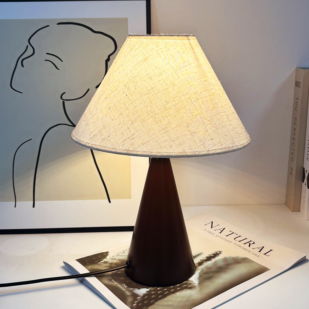 Lampka stołowa w stylu retro, lampka nocna, trójkolorowa lampka nocna, idealna do sypialni lub salonu.