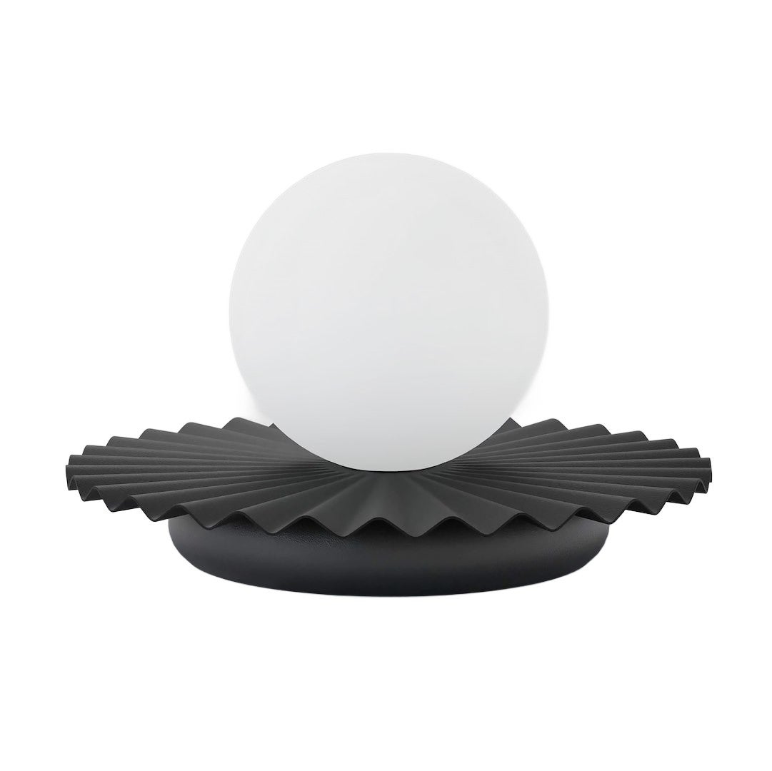 Lampa stołowa falowana rozeta szklana kula UMBRA 1xG9x8W metal czarna wym:13x20x20cm IP20 Emibig