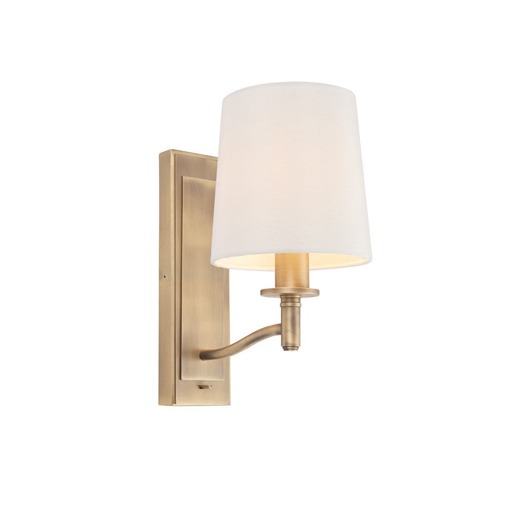 Kinkiet z włącznikiem ORTONA matowy antyczny mosiądz 1xE14x15W metal wym:28,3x15x23,4cm IP20 Endon