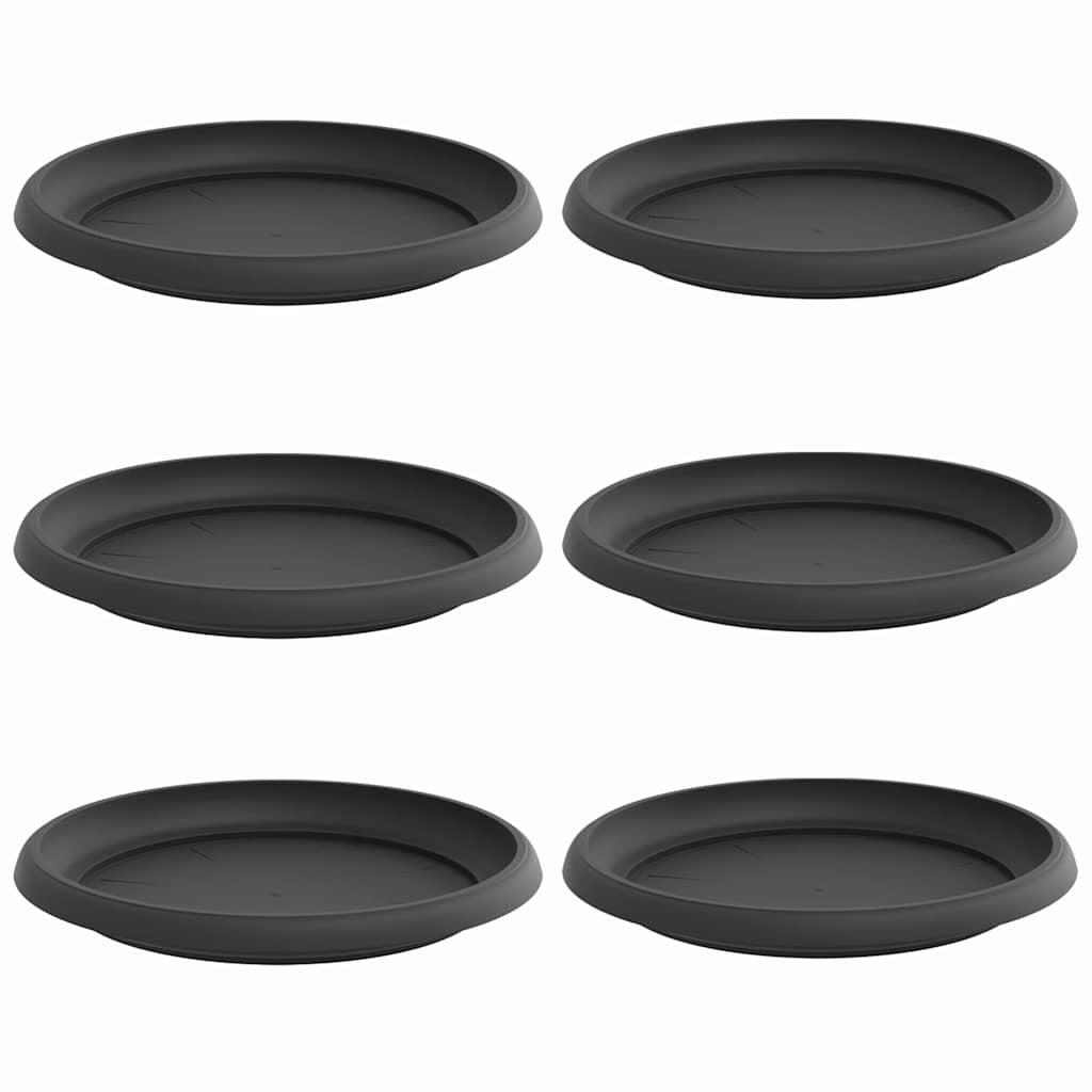 Okrągły Talerzyk Kwiatowy 6 pcs Czarny Ø 14 x 2 cm