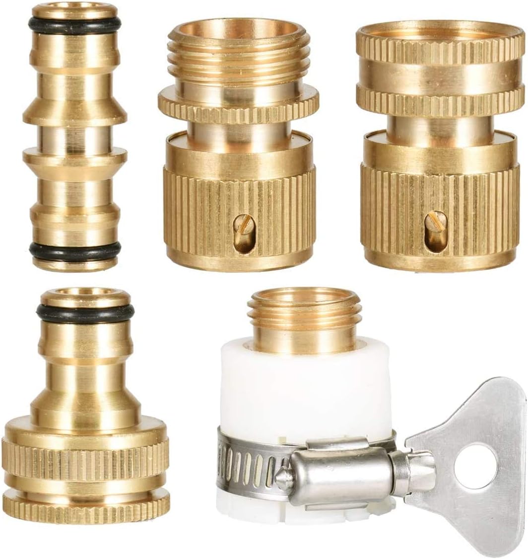 Szybkozłączka do węża męska dwudrożna, metalowe złącze ogrodowe 3/4", adapter do kranu żeński 1/2" na 3/4"