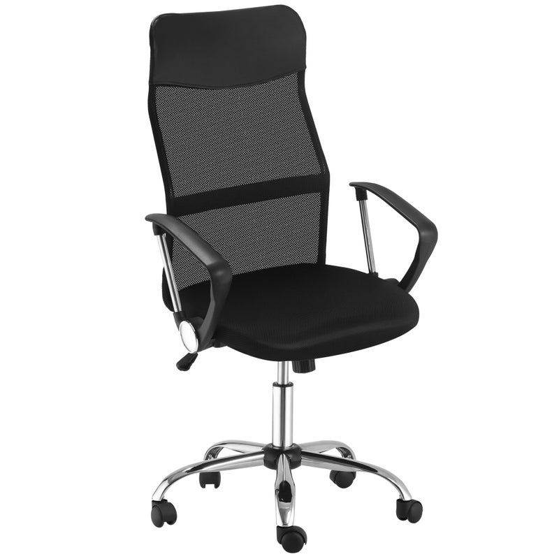 Ergonomiczny fotel biurowy, wysokie oparcie, obrotowy, z regulacją wysokości