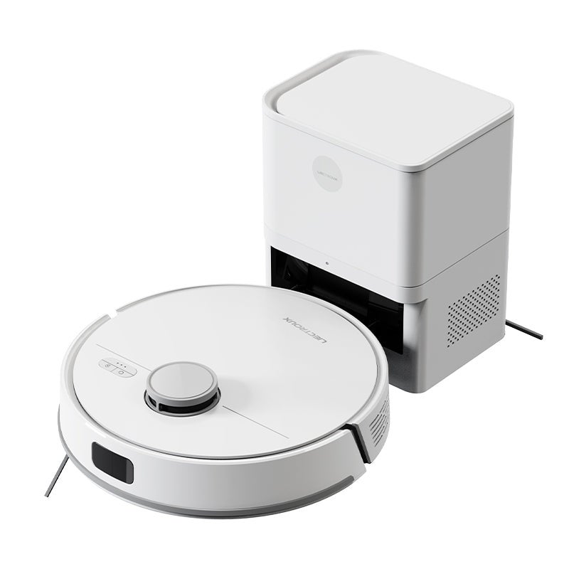 iectroux M70 Pro Robot Odkurzacz 3-w-1 ze Stacją Automatycznego Opróżniania, Nawigacją Laserową LiDAR i Mocą Ssania 6500Pa - Biały